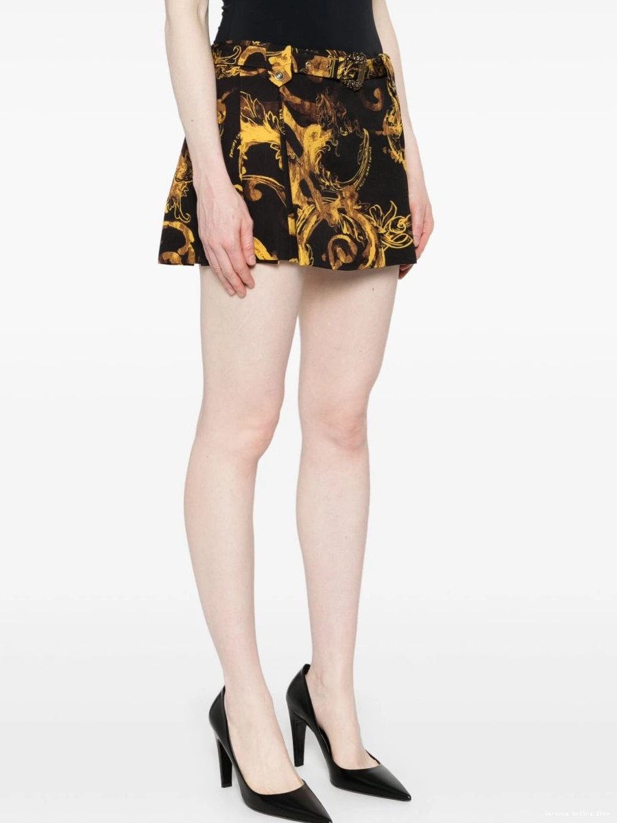 Affordable Watercolor Jeans Couture skirt Women mini Versace Couture-print 0629